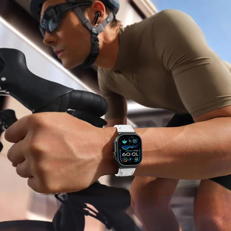 黑色針扣矽膠錶帶，適用於 Apple Watch 46mm / 49mm / 45mm / 44mm，適用於 Apple Watch 42mm / 41mm / 40mm / 38mm