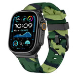 黑色針扣矽膠錶帶，適用於 Apple Watch 46mm / 49mm / 45mm / 44mm，適用於 Apple Watch 42mm / 41mm / 40mm / 38mm
