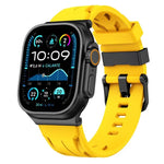 黑色針扣矽膠錶帶，適用於 Apple Watch 46mm / 49mm / 45mm / 44mm，適用於 Apple Watch 42mm / 41mm / 40mm / 38mm