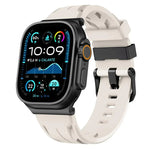 黑色針扣矽膠錶帶，適用於 Apple Watch 46mm / 49mm / 45mm / 44mm，適用於 Apple Watch 42mm / 41mm / 40mm / 38mm