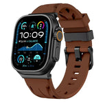 黑色針扣矽膠錶帶，適用於 Apple Watch 46mm / 49mm / 45mm / 44mm，適用於 Apple Watch 42mm / 41mm / 40mm / 38mm