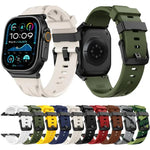 黑色針扣矽膠錶帶，適用於 Apple Watch 46mm / 49mm / 45mm / 44mm，適用於 Apple Watch 42mm / 41mm / 40mm / 38mm