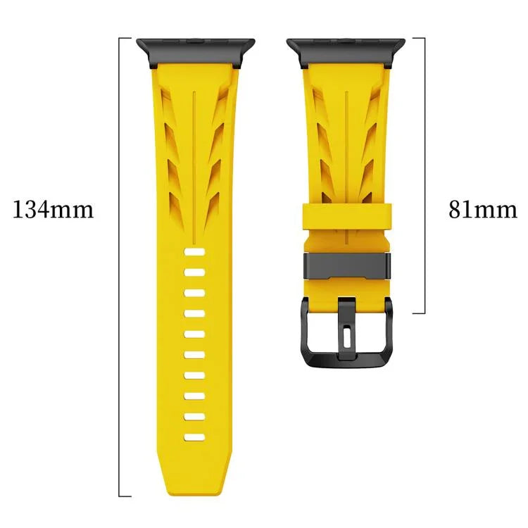 黑色針扣矽膠錶帶，適用於 Apple Watch 46mm / 49mm / 45mm / 44mm，適用於 Apple Watch 42mm / 41mm / 40mm / 38mm