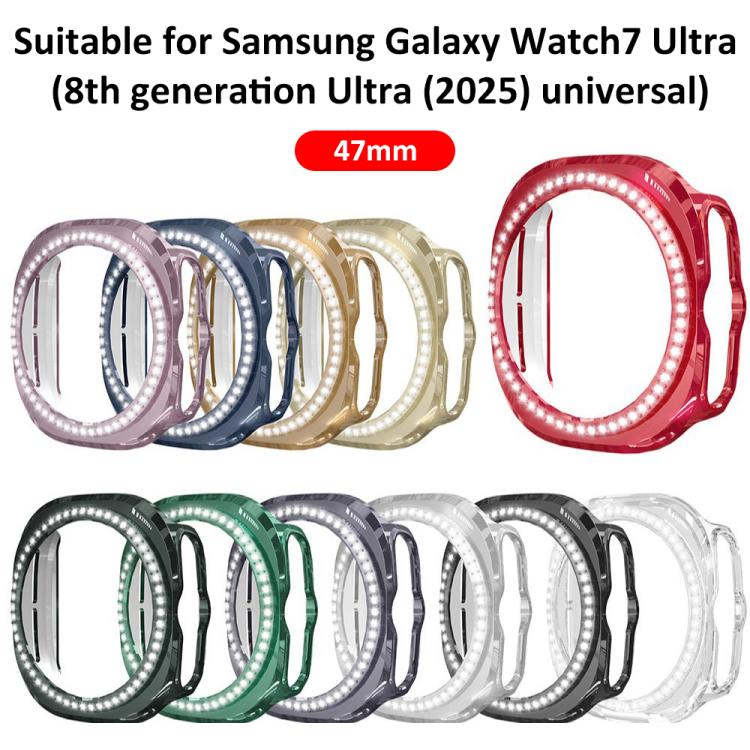 xDfind 單排鑽石鏤空PC錶殼，適用三星 Galaxy Watch Ultra 47mm / Ultra 2025