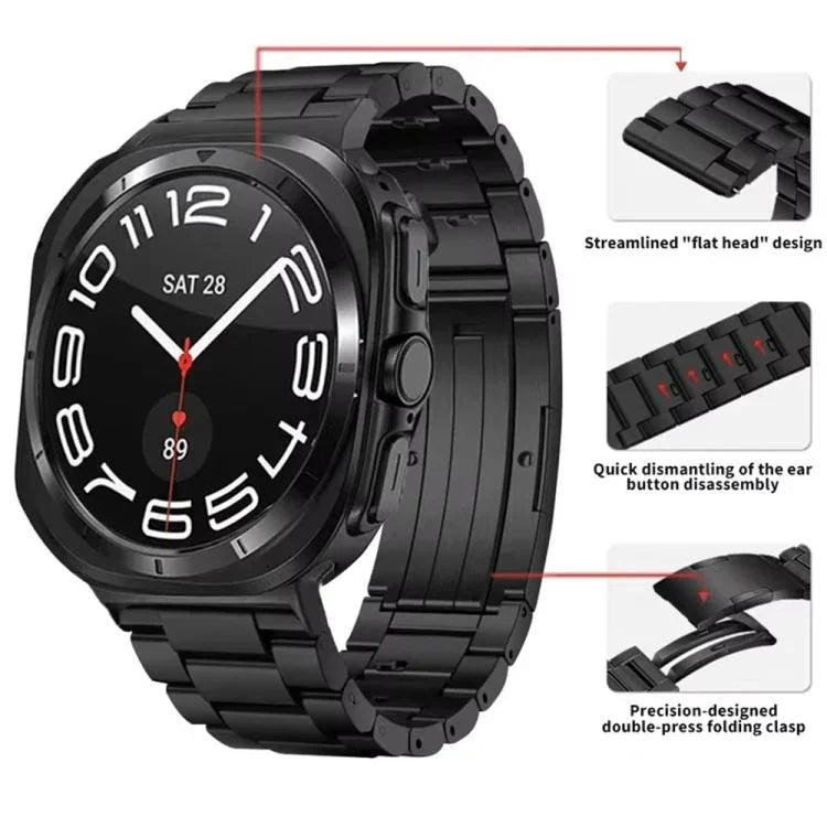 可拆卸三珠 HW 扣鈦合金錶帶，適用於 Samsung Galaxy Watch Ultra 47mm / Ultra 2025，適用於 Samsung Galaxy Watch8 / Watch8 Classic