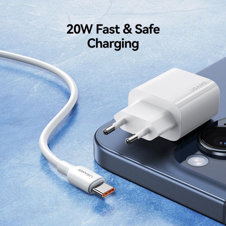 USAMS CC226 T65 PD20W USB-C / Type-C 單埠快充充電器，歐規插頭，CC226