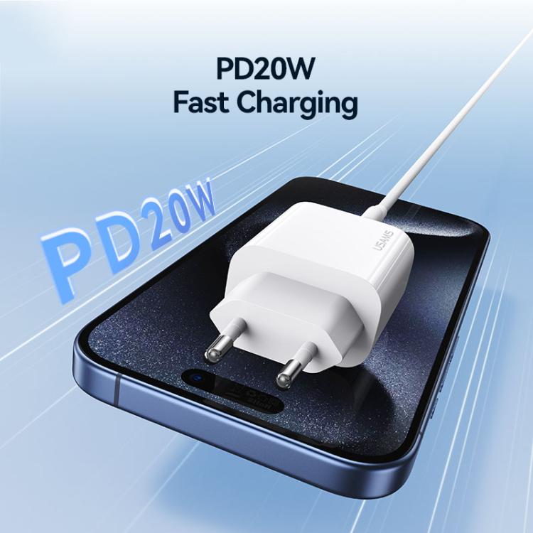 USAMS CC226 T65 PD20W USB-C / Type-C 單埠快充充電器，歐規插頭，CC226