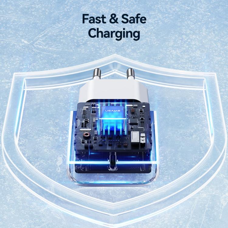 USAMS CC226 T65 PD20W USB-C / Type-C 單埠快充充電器，歐規插頭，CC226