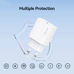 USAMS CC226 T65 PD20W USB-C / Type-C 單埠快充充電器，歐規插頭，CC226