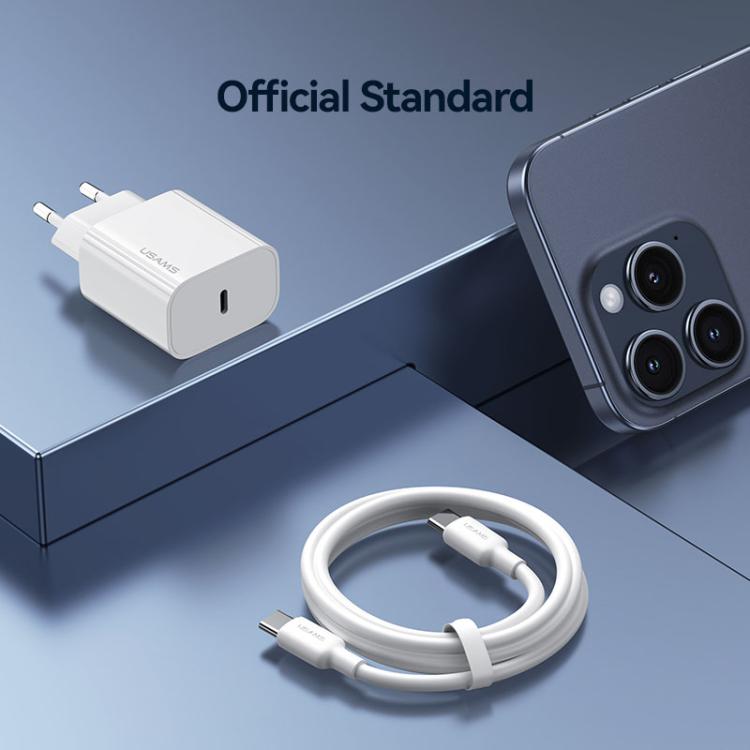USAMS CC226 T65 PD20W USB-C / Type-C 單埠快充充電器，歐規插頭，CC226