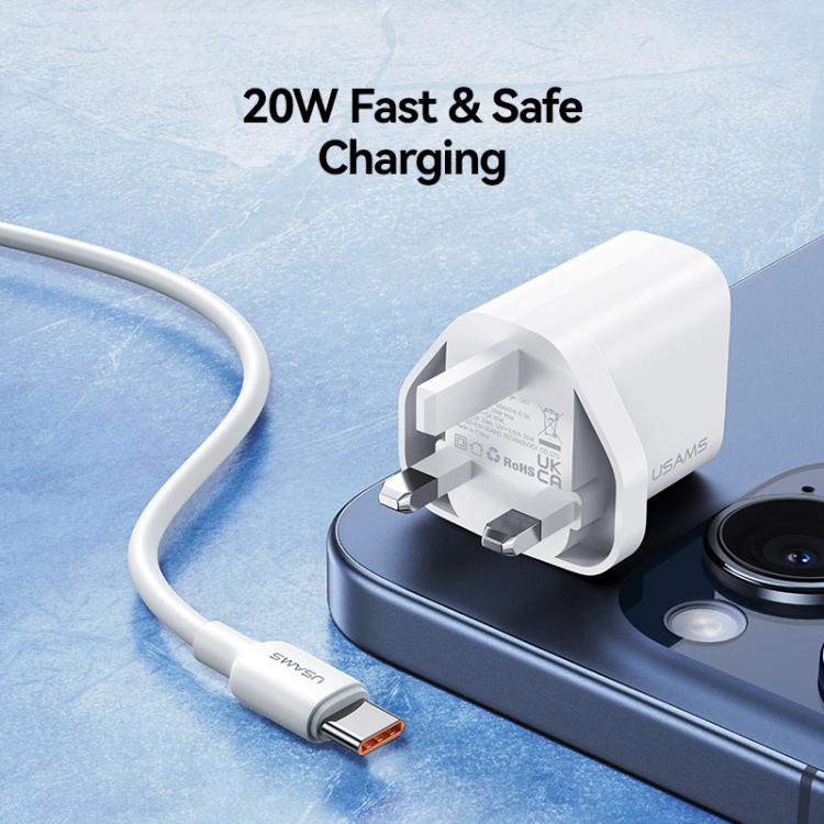 USAMS CC227 T65 PD20W USB-C / Type-C 單埠快充充電器，英規插頭，CC227