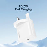 USAMS CC227 T65 PD20W USB-C / Type-C 單埠快充充電器，英規插頭，CC227