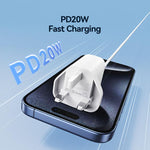 USAMS CC227 T65 PD20W USB-C / Type-C 單埠快充充電器，英規插頭，CC227