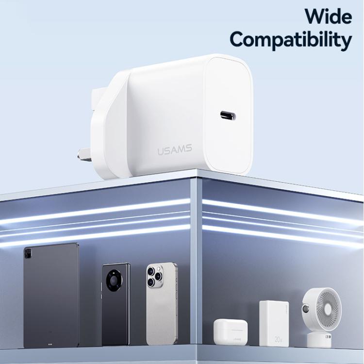 USAMS CC227 T65 PD20W USB-C / Type-C 單埠快充充電器，英規插頭，CC227