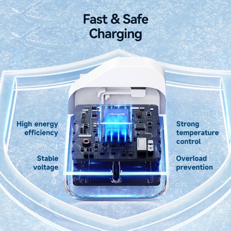 USAMS CC227 T65 PD20W USB-C / Type-C 單埠快充充電器，英規插頭，CC227