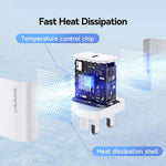 USAMS CC227 T65 PD20W USB-C / Type-C 單埠快充充電器，英規插頭，CC227