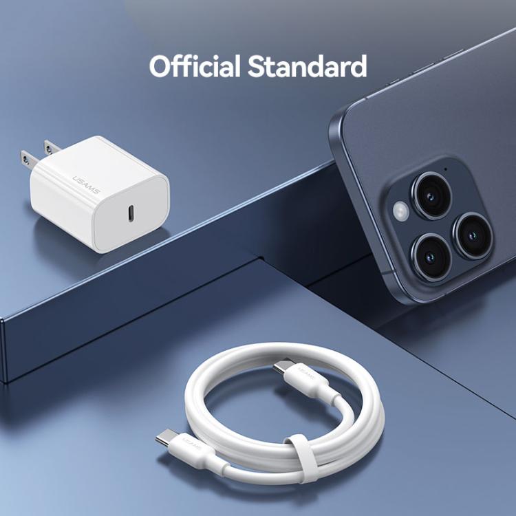 USAMS CC228 T65 PD20W USB-C / Type-C 單埠快充充電器，美規插頭，CC228