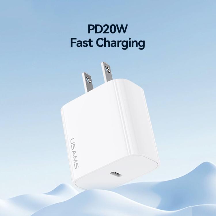 USAMS CC228 T65 PD20W USB-C / Type-C 單埠快充充電器，美規插頭，CC228