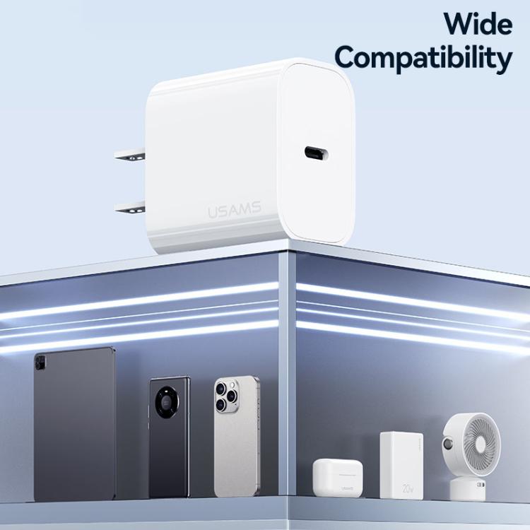 USAMS CC228 T65 PD20W USB-C / Type-C 單埠快充充電器，美規插頭，CC228