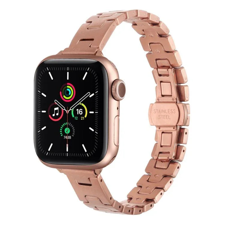 H 型寬度 14mm 不鏽鋼金屬錶帶，適用於 Apple Watch 46mm / 49mm / 45mm / 44mm，適用於 Apple Watch 42mm / 41mm / 40mm / 38mm