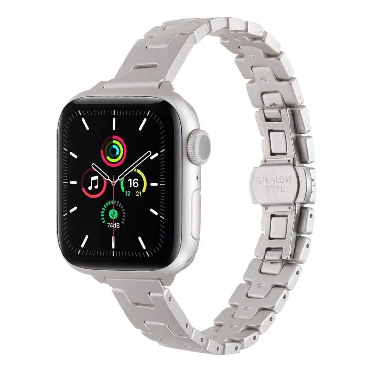 H 型寬度 14mm 不鏽鋼金屬錶帶，適用於 Apple Watch 46mm / 49mm / 45mm / 44mm，適用於 Apple Watch 42mm / 41mm / 40mm / 38mm