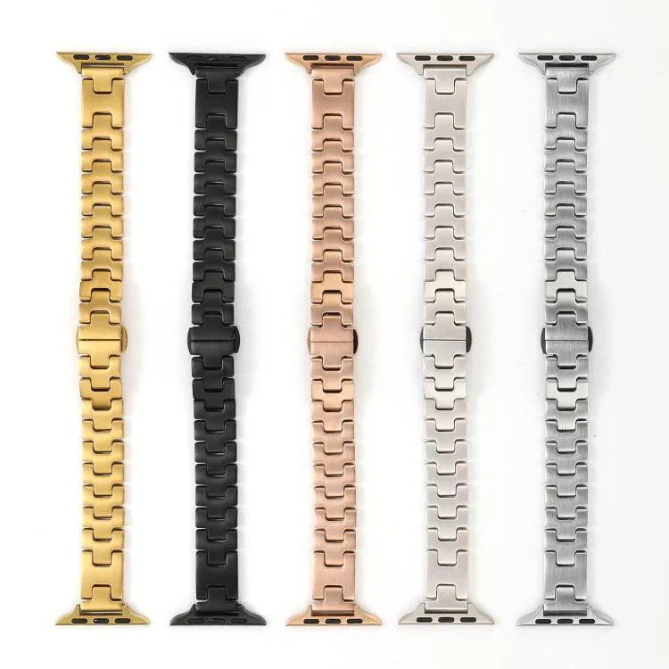 H 型寬度 14mm 不鏽鋼金屬錶帶，適用於 Apple Watch 46mm / 49mm / 45mm / 44mm，適用於 Apple Watch 42mm / 41mm / 40mm / 38mm