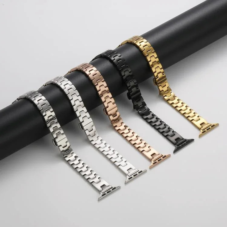 H 型寬度 14mm 不鏽鋼金屬錶帶，適用於 Apple Watch 46mm / 49mm / 45mm / 44mm，適用於 Apple Watch 42mm / 41mm / 40mm / 38mm