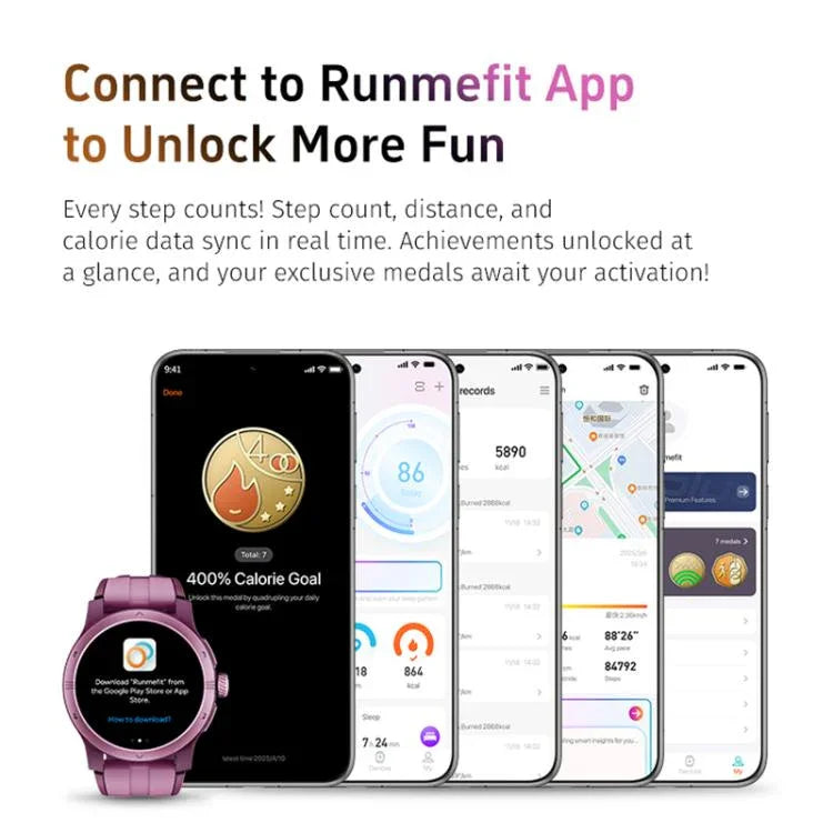 GTR5 1.43 吋 AMOLED 螢幕城市健身智慧手錶，IP68 防水，支援心率監測
