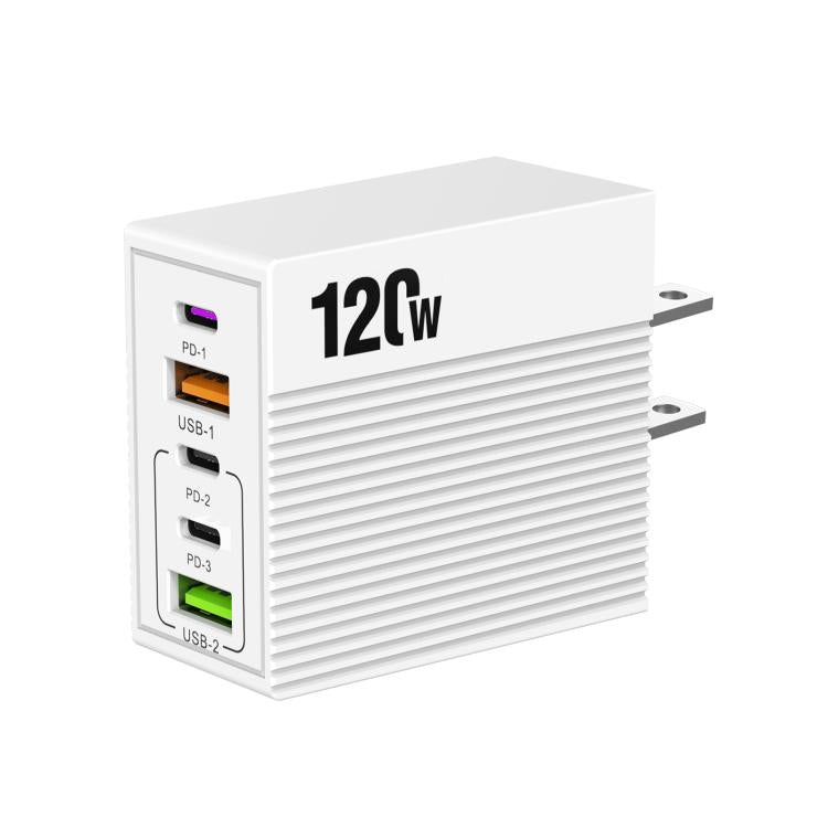 ADC-F007 120W 三孔Type-C 雙USB多埠充電器，美規插頭，歐規插頭，英規插頭