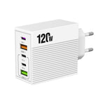 ADC-F007 120W 3xType-C Dual USB Multi-Port Charger, US Plug, EU Plug, UK Plug