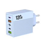 ADC-F007 120W 3xType-C Dual USB Multi-Port Charger, US Plug, EU Plug, UK Plug