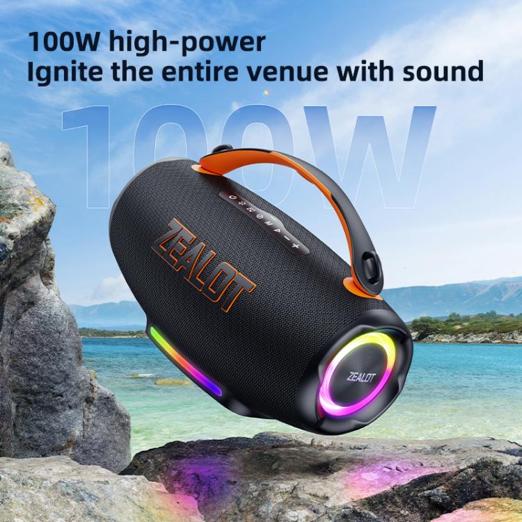 Zealot S167 100W 便攜手持戶外 RGB 藍牙喇叭