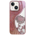 電鍍 TPU 蓮花鏤空雕刻鑽石閃粉手機殼，適用於 iPhone 12 Pro Max、iPhone 12 Pro、iPhone 11 Pro Max、iPhone 11