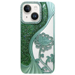 電鍍 TPU 蓮花鏤空雕刻鑽石閃粉手機殼，適用於 iPhone 12 Pro Max、iPhone 12 Pro、iPhone 11 Pro Max、iPhone 11