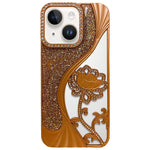 電鍍 TPU 蓮花鏤空雕刻鑽石閃粉手機殼，適用於 iPhone 12 Pro Max、iPhone 12 Pro、iPhone 11 Pro Max、iPhone 11