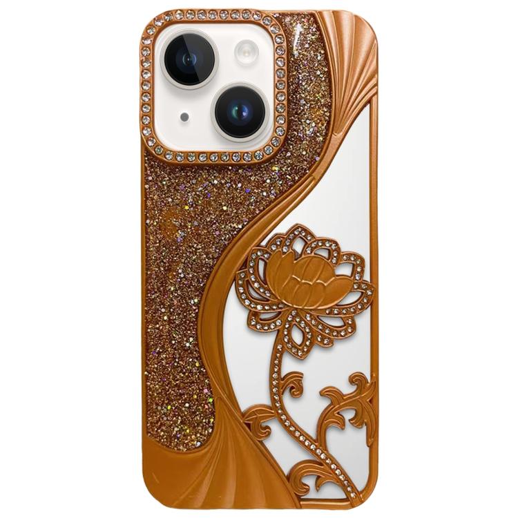 電鍍 TPU 蓮花鏤空雕刻鑽石閃粉手機殼，適用於 iPhone 12 Pro Max、iPhone 12 Pro、iPhone 11 Pro Max、iPhone 11