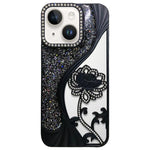 電鍍 TPU 蓮花鏤空雕刻鑽石閃粉手機殼，適用於 iPhone 12 Pro Max、iPhone 12 Pro、iPhone 11 Pro Max、iPhone 11