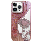 電鍍 TPU 蓮花鏤空雕刻鑽石閃粉手機殼，適用於 iPhone 12 Pro Max、iPhone 12 Pro、iPhone 11 Pro Max、iPhone 11
