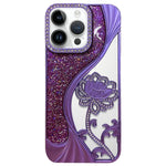 電鍍 TPU 蓮花鏤空雕刻鑽石閃粉手機殼，適用於 iPhone 12 Pro Max、iPhone 12 Pro、iPhone 11 Pro Max、iPhone 11