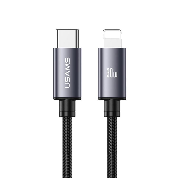 USAMS SJ770 U91 30W Type-C 轉 8 Pin 鋁合金快充數據線，長度：1m，SJ770