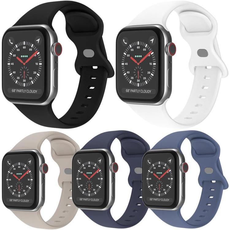 5入裝 xDfind 蝴蝶扣矽膠錶帶，適用於 Apple Watch 42 / 44 / 45 / 46 / 49mm，適用於 Apple Watch 38 / 40 / 41 / S11 42mm