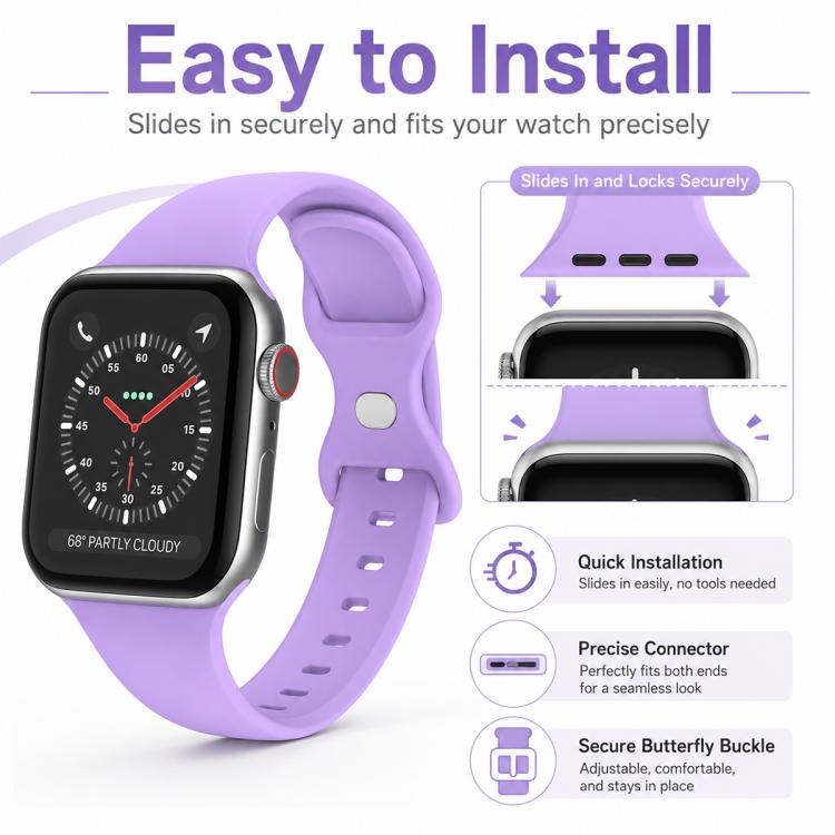 5入裝 xDfind 蝴蝶扣矽膠錶帶，適用於 Apple Watch 42 / 44 / 45 / 46 / 49mm，適用於 Apple Watch 38 / 40 / 41 / S11 42mm