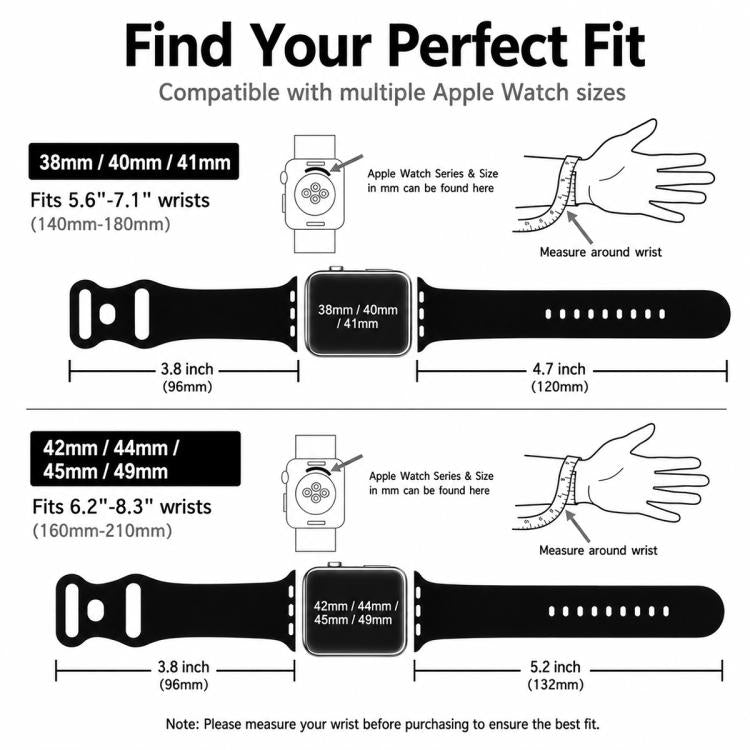 5入裝 xDfind 蝴蝶扣矽膠錶帶，適用於 Apple Watch 42 / 44 / 45 / 46 / 49mm，適用於 Apple Watch 38 / 40 / 41 / S11 42mm