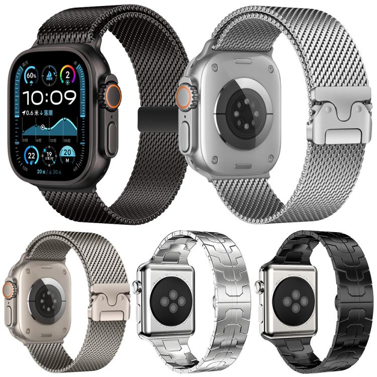 5入裝 xDfind 傘扣米蘭尼斯 + 蝴蝶扣混合錶帶，適用於 Apple Watch 42 / 44 / 45 / 46 / 49mm，適用於 Apple Watch 38 / 40 / 41 / S11 42mm