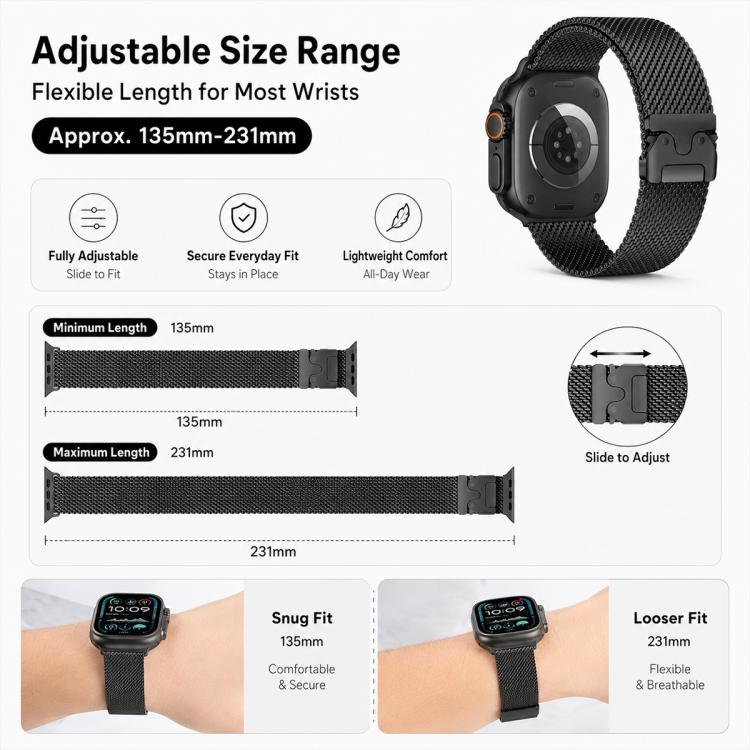 5入裝 xDfind 傘扣米蘭尼斯 + 蝴蝶扣混合錶帶，適用於 Apple Watch 42 / 44 / 45 / 46 / 49mm，適用於 Apple Watch 38 / 40 / 41 / S11 42mm