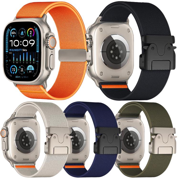 5入裝 xDfind 降落傘扣彈性尼龍錶帶，適用於 Apple Watch 42 / 44 / 45 / 46 / 49mm，適用於 Apple Watch 38 / 40 / 41 / S11 42mm