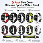 5入裝 xDfind 雙色矽膠運動錶帶，適用於 Apple Watch 42 / 44 / 45 / 46 / 49mm，適用於 Apple Watch 38 / 40 / 41 / S11 42mm
