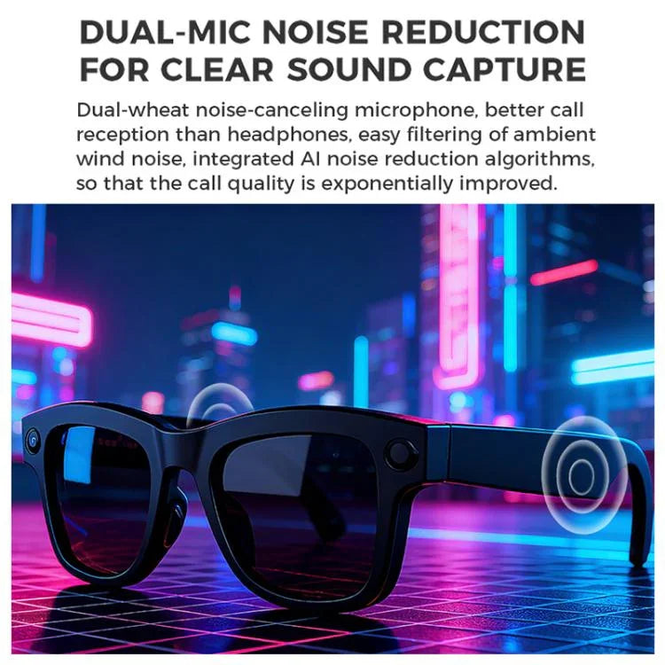 M01S 5MP 智慧 AI 相機眼鏡 支援語音通話、錄影、WiFi 傳輸