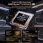 GXMO GH8 Windows 11 Pro 迷你電腦，AMD Ryzen 9 8945HS 八核心處理器，無記憶體，16GB+512GB