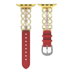 xDfind 鑽石不鏽鋼混合真皮錶帶，適用於 Apple Watch 38 / 40 / 41 / S11 42mm